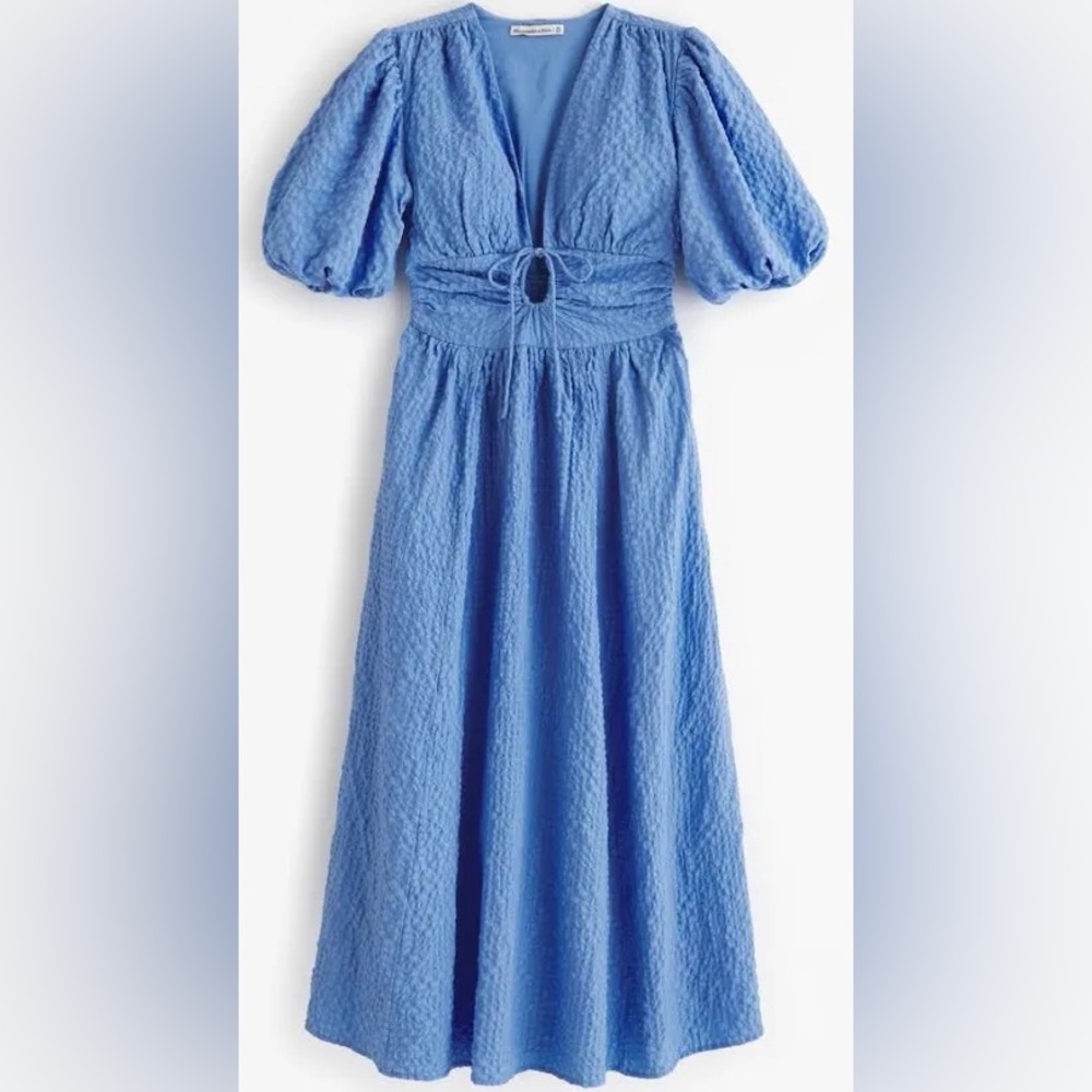 Abercrombie & Fitch Tie-Front Textured Maxi Dress